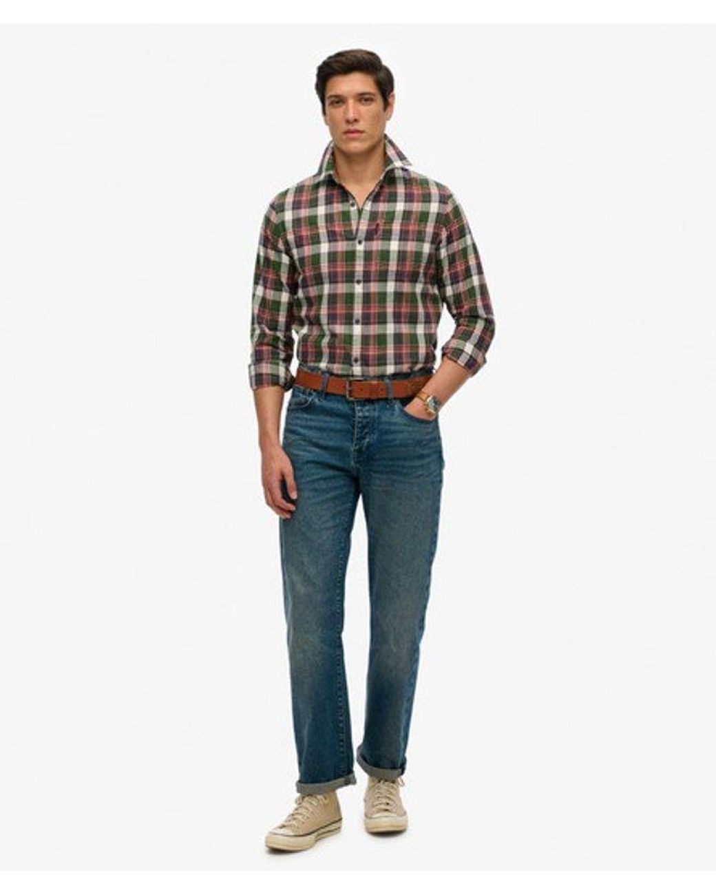 Superdry Black & Co Organic Cotton Vintage Check Shirt for men