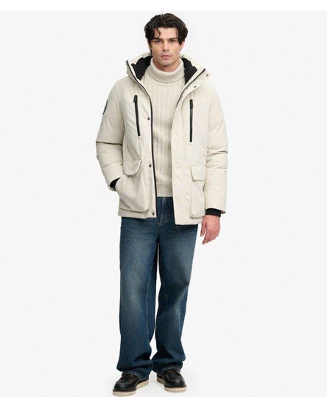 Superdry City Parka Jas in het Natural voor heren