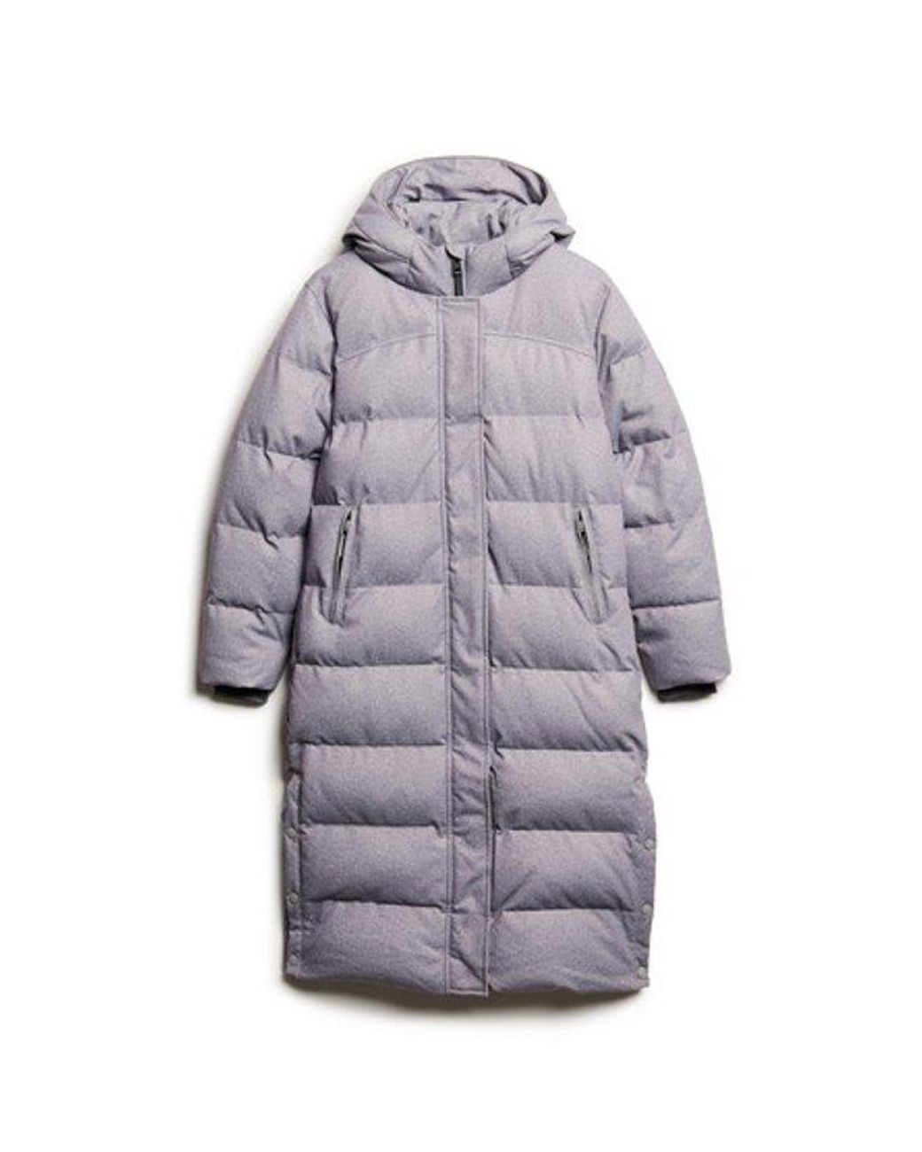 Superdry Gray & Co Tweed Long Puffer Coat