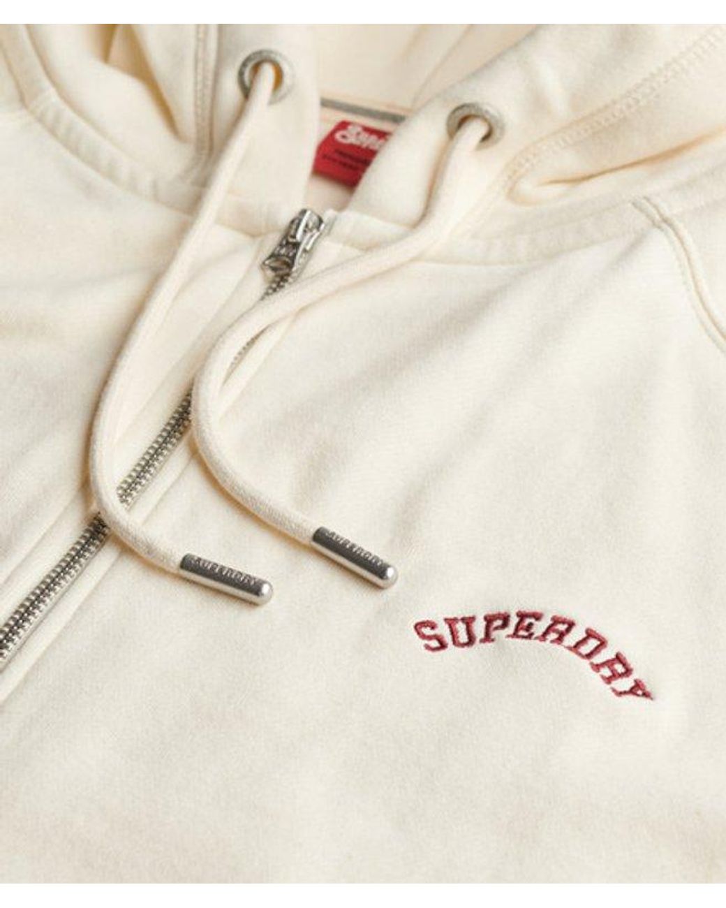 Superdry Natural Essential Logo Oversized Raglan Zip Hoodie