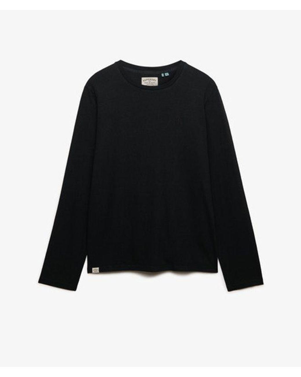 Superdry Black & Co Classic Cotton Linen Long Sleeve Top for men