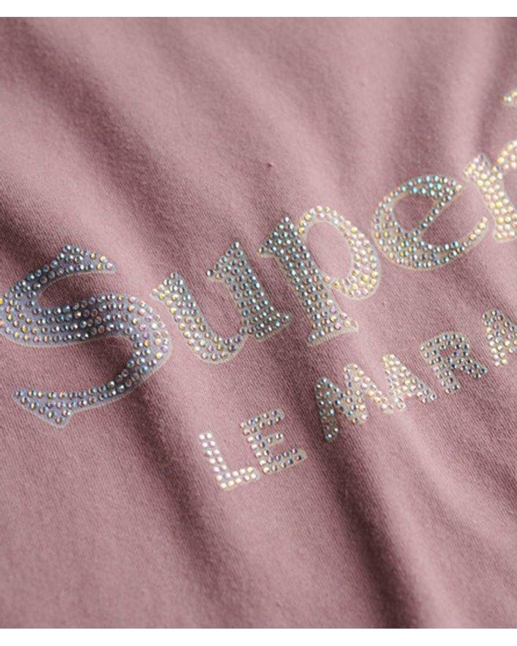 Superdry Pink & Co Venue Metallic Relaxed T-shirt