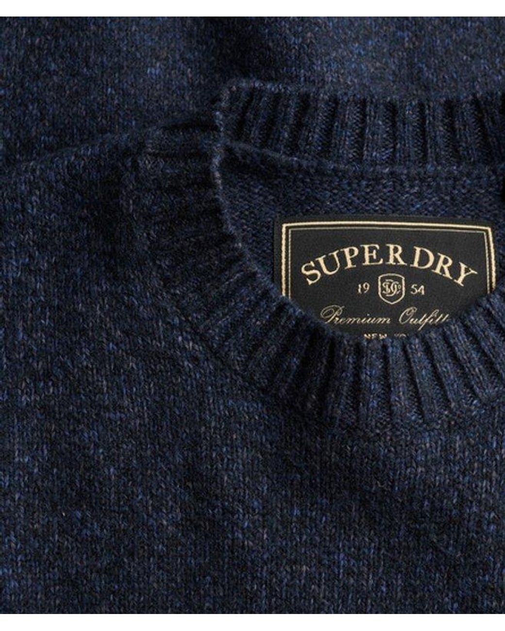 Superdry Blue & Co Brushed Cable Sleeve Jumper for men
