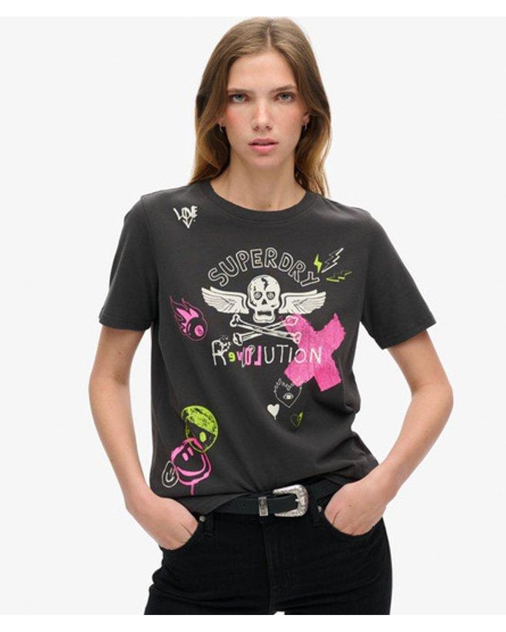 Superdry Blue & Co Lo-fi Punk Poster Relaxed T-shirt