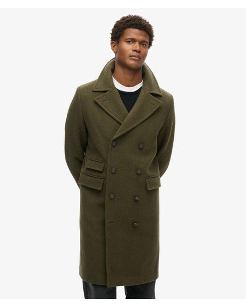 Superdry Green & Co The Merchant Store - Wool Long Coat for men