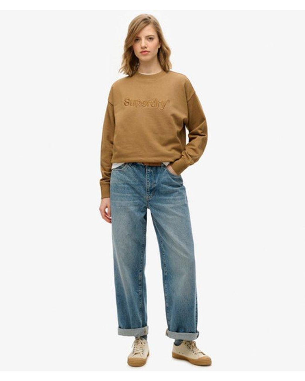 Superdry Blue & Co Embroidered Core Logo Loose Crew Sweatshirt