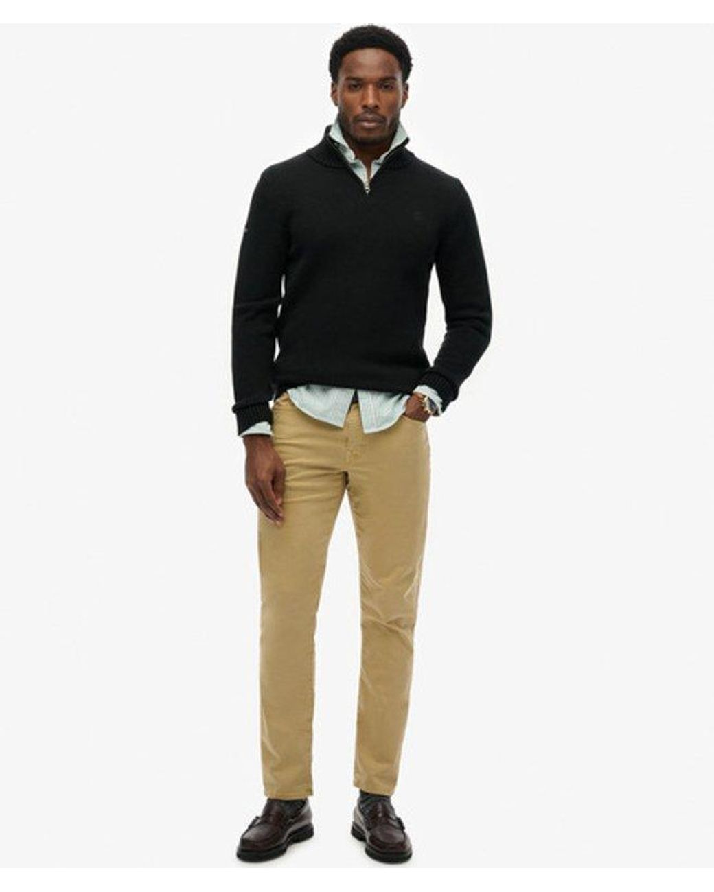 Superdry Black & Co Cotton Half Zip Knit Jumper for men