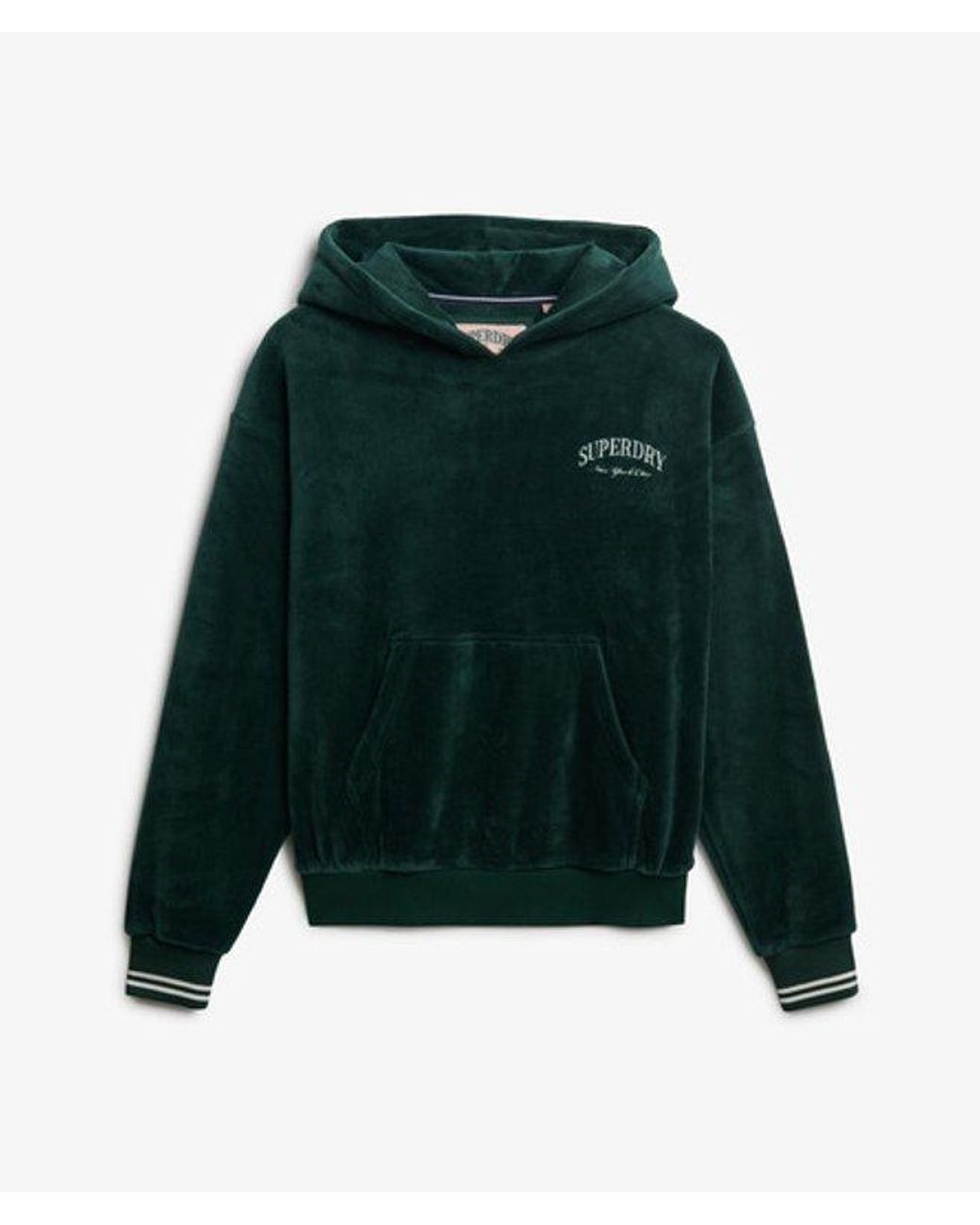 Superdry Green & Co Country Club Velour Relaxed Hoodie
