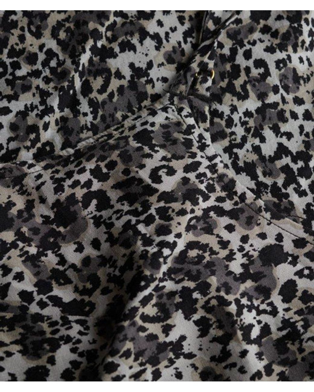 Superdry Gray Animal Print Bias Cut Maxi Slip Dress