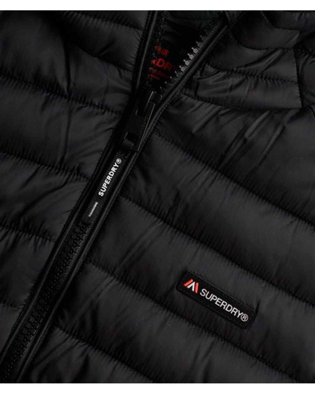 Superdry Black & Co Hooded Fuji Lite Mid Length Padded Jacket