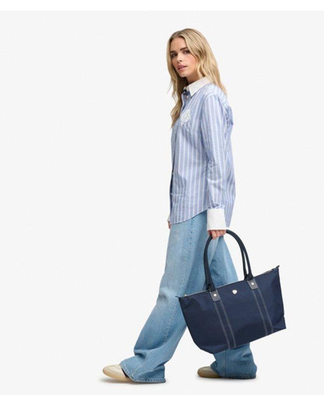 Superdry Blue Sd & Co Nylon Tote Bag