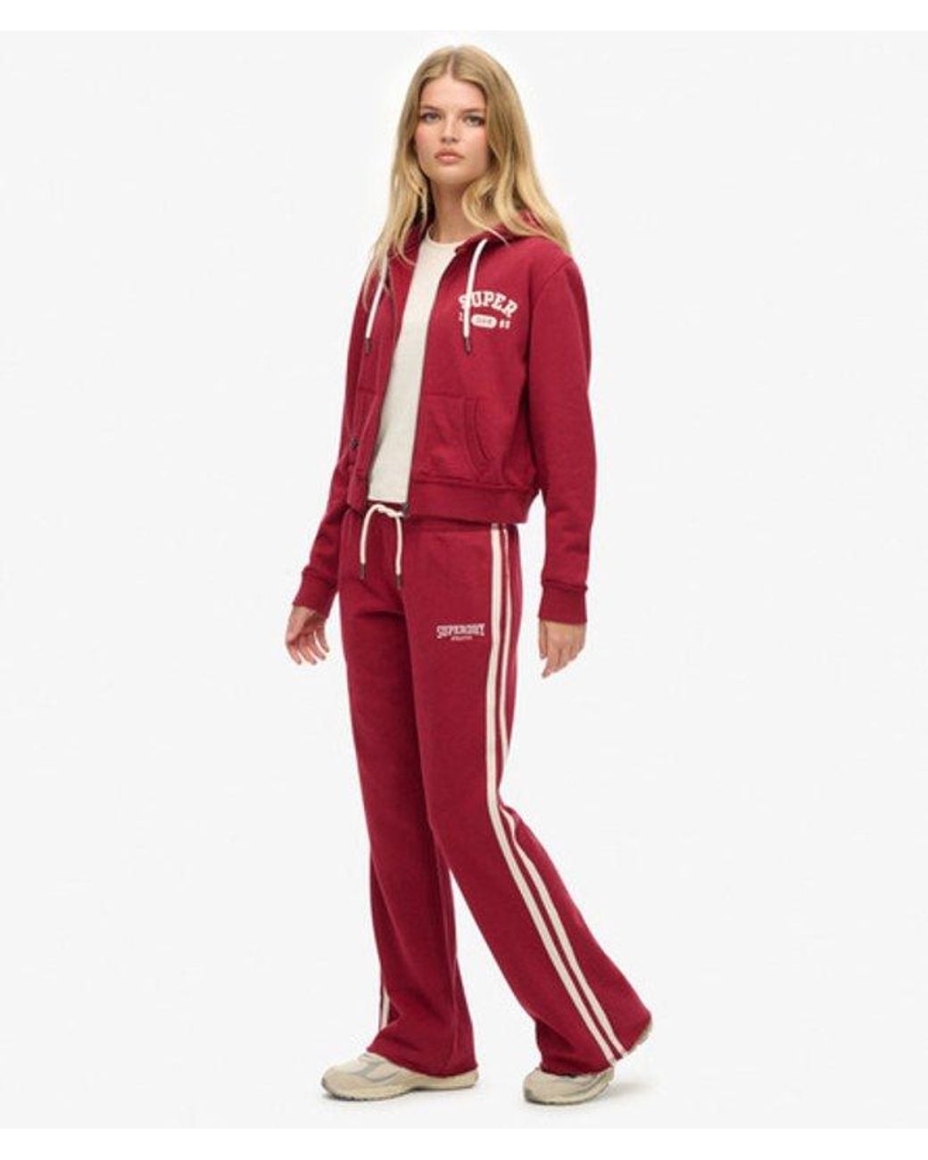 Superdry Red & Co Athletic Stripe Flare joggers
