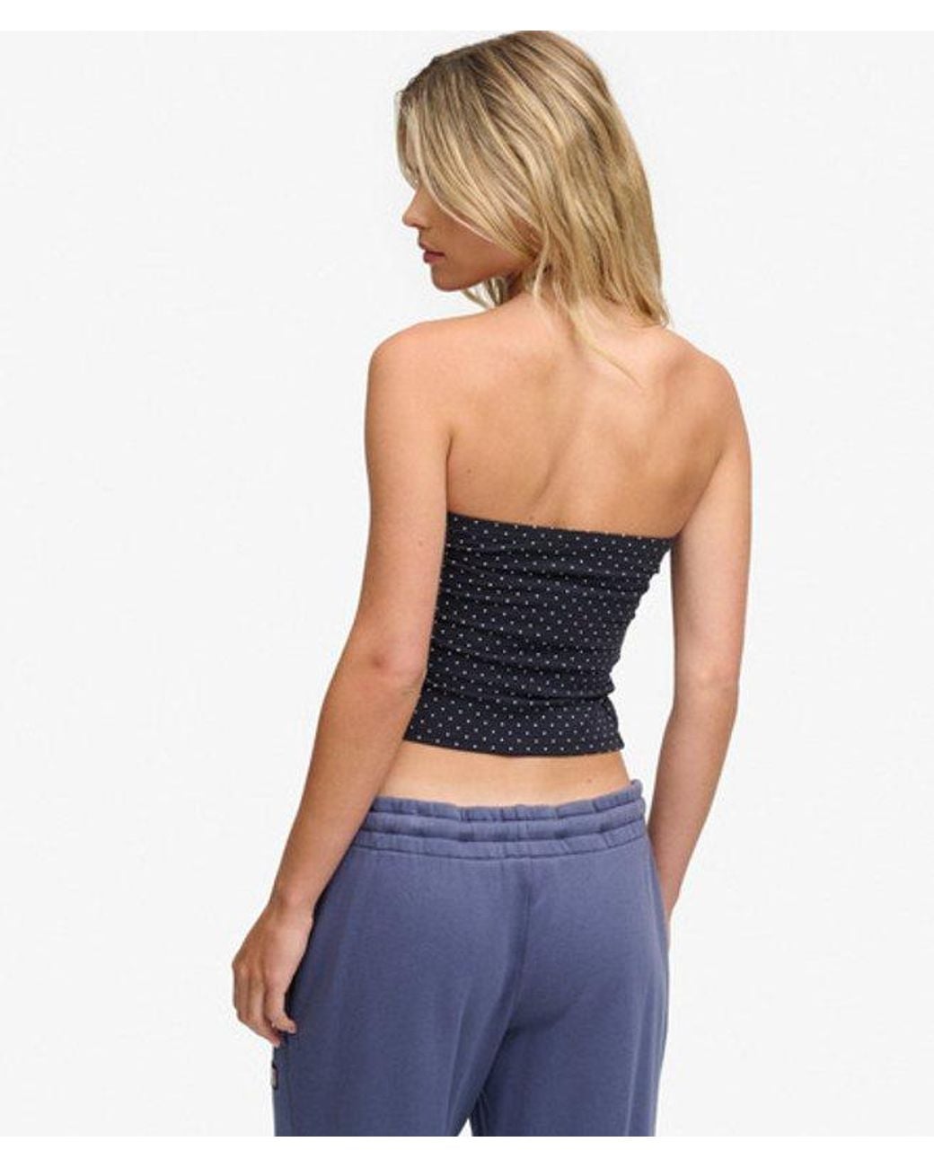 Superdry Blue Athletic Essentials Jersey Bandeau Top