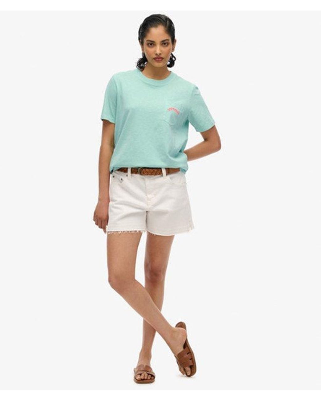 Superdry Blue & Co Essential Logo Garment Dye Pocket T-shirt