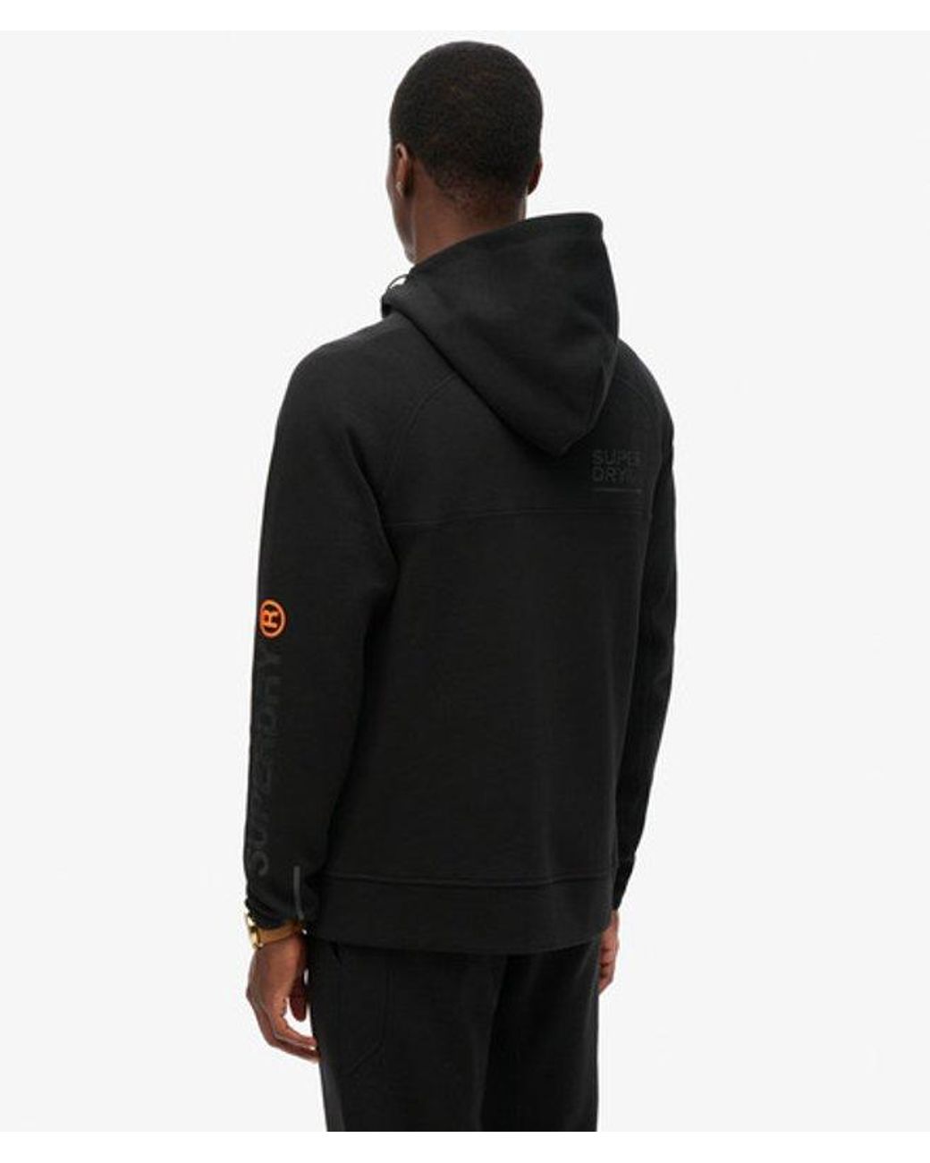 Superdry Tech Hoodie Met Logo En Losse Pasvorm in het Black voor heren