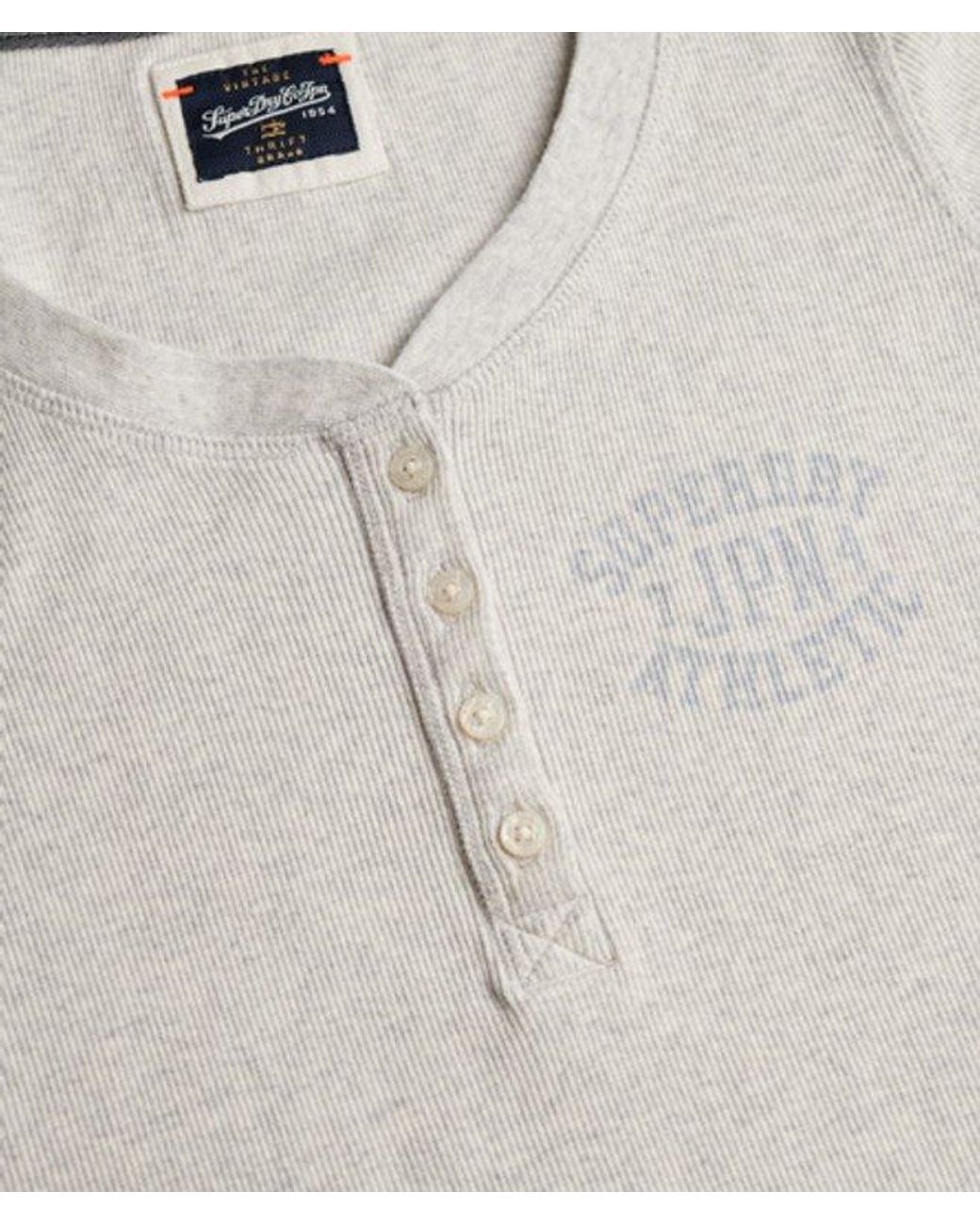 Superdry Gray & Co Athletic Button Down Long Sleeve Top