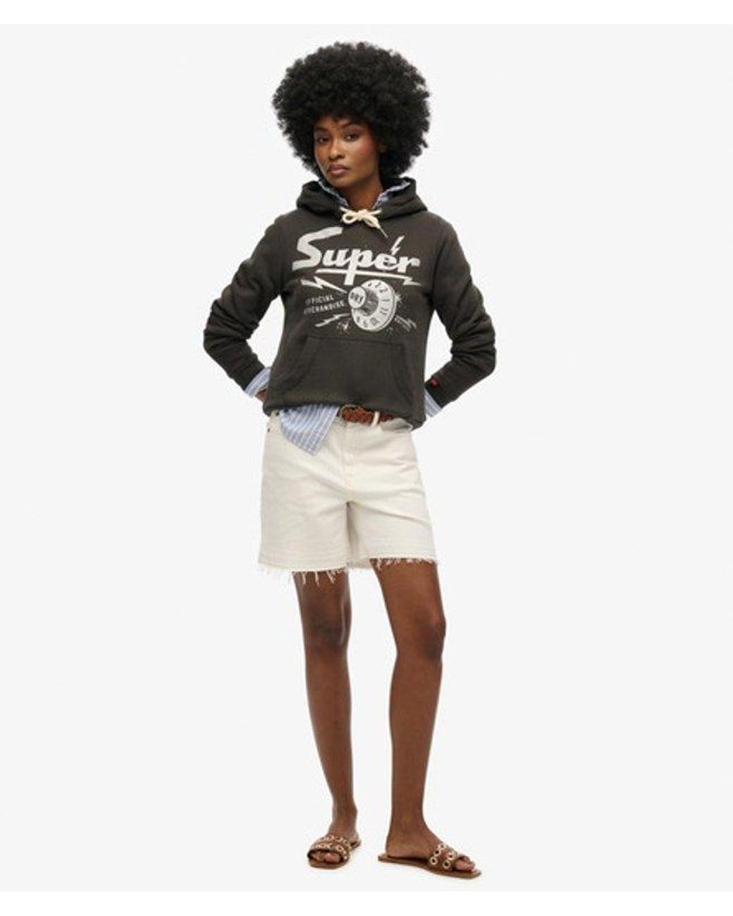 Superdry Black & Co Band Merch Hoodie