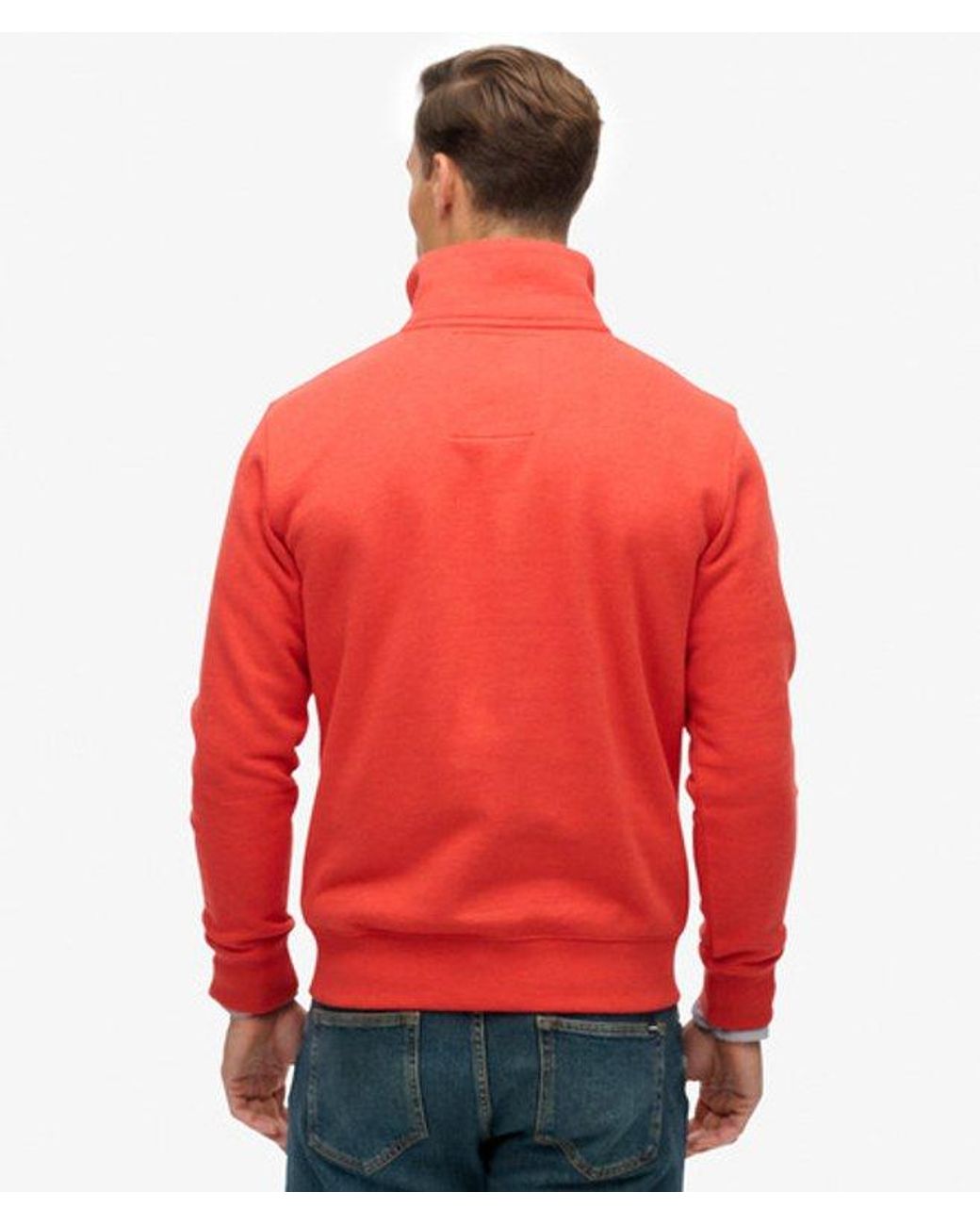 Superdry Red & Co Essential Logo Half Zip Sweatshirt for men