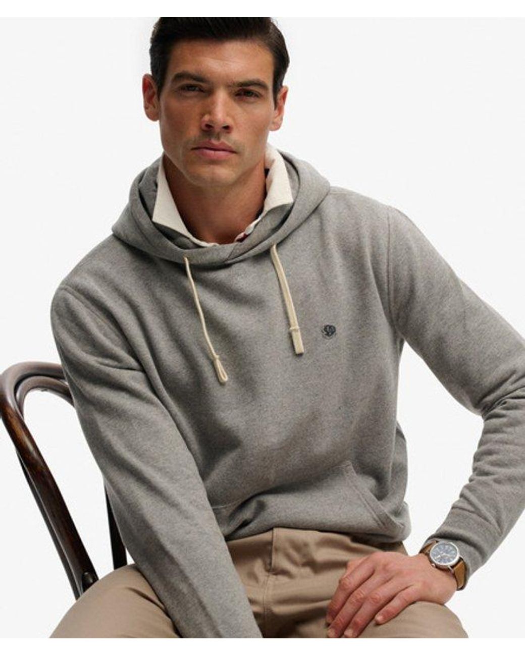 Superdry Gray & Co Monogram Embroidered Hoodie for men