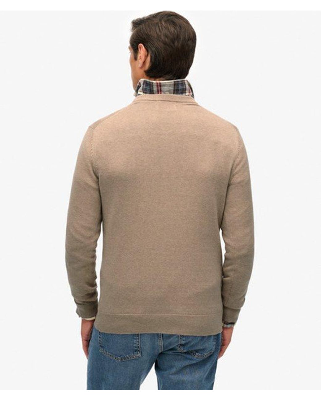 Superdry Blue Essentials Cotton Jumper for men