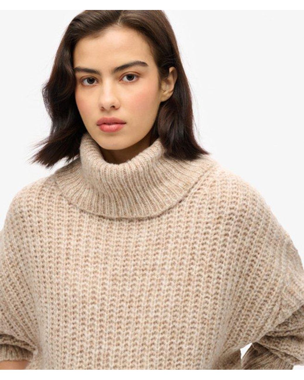 Superdry Natural & Co Brushed Rib Slouch Neck Jumper