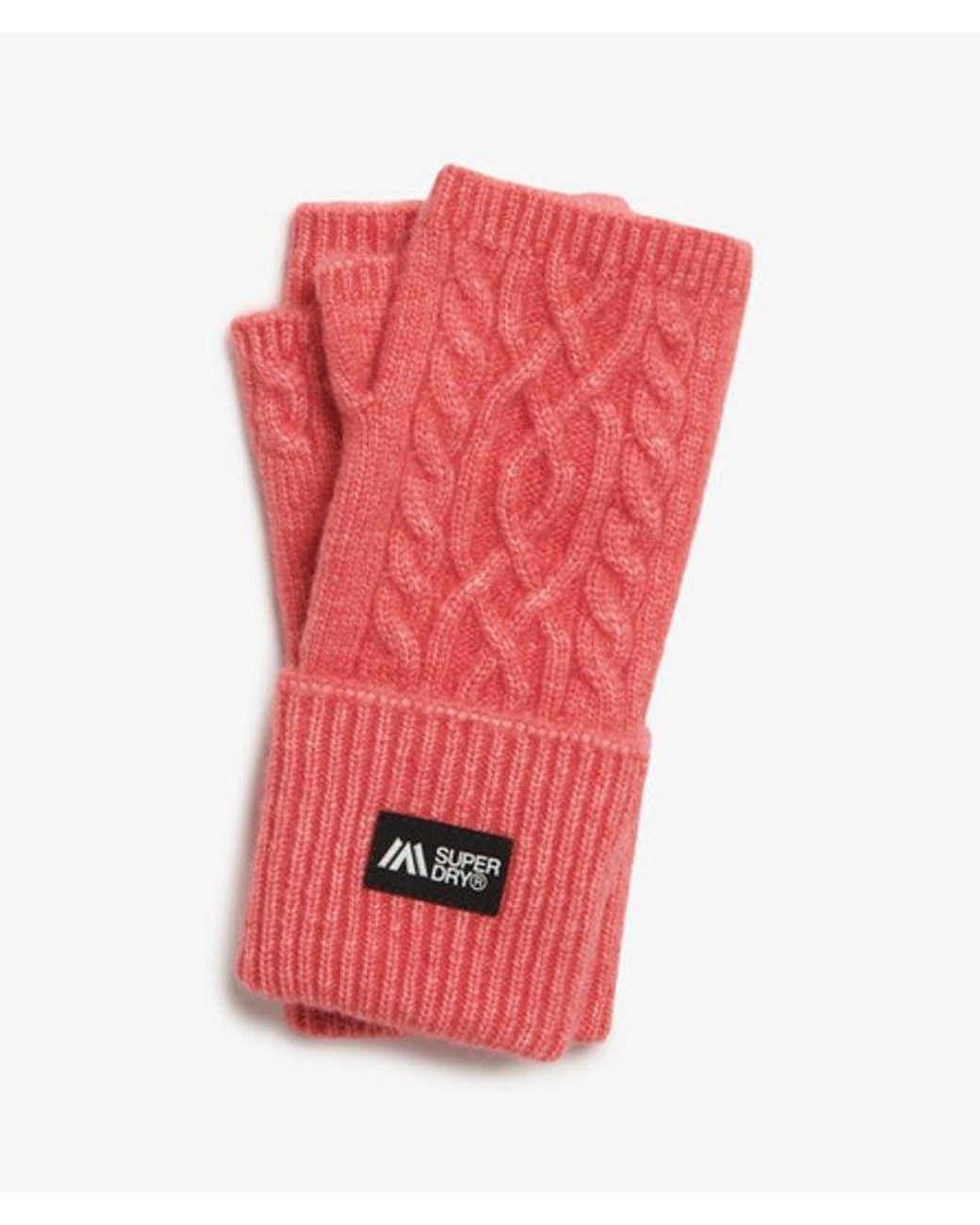 Superdry Red & Co Cable Luxe Handwarmer Gloves