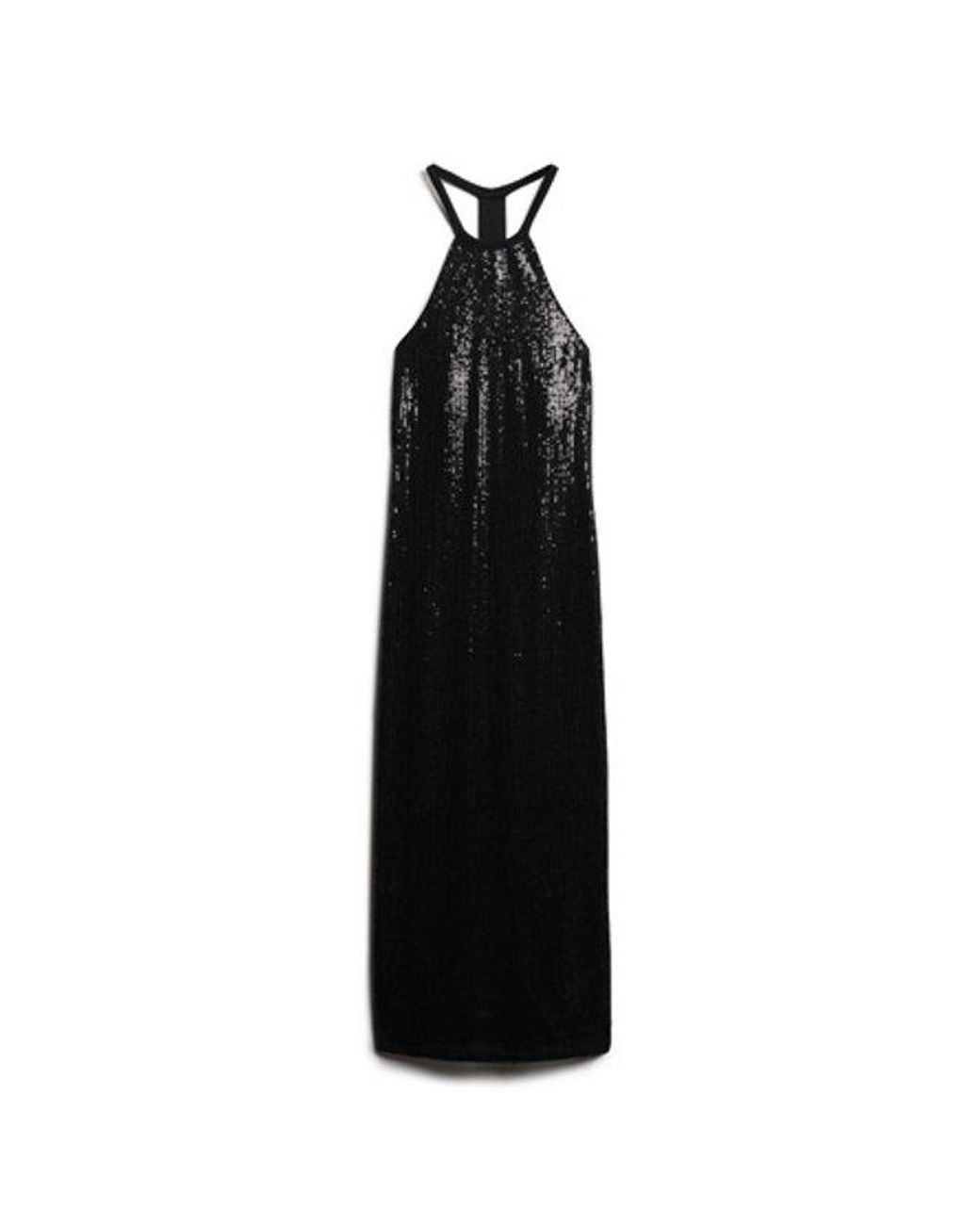 Superdry Black & Co Sequin Halter Neck Midi Dress