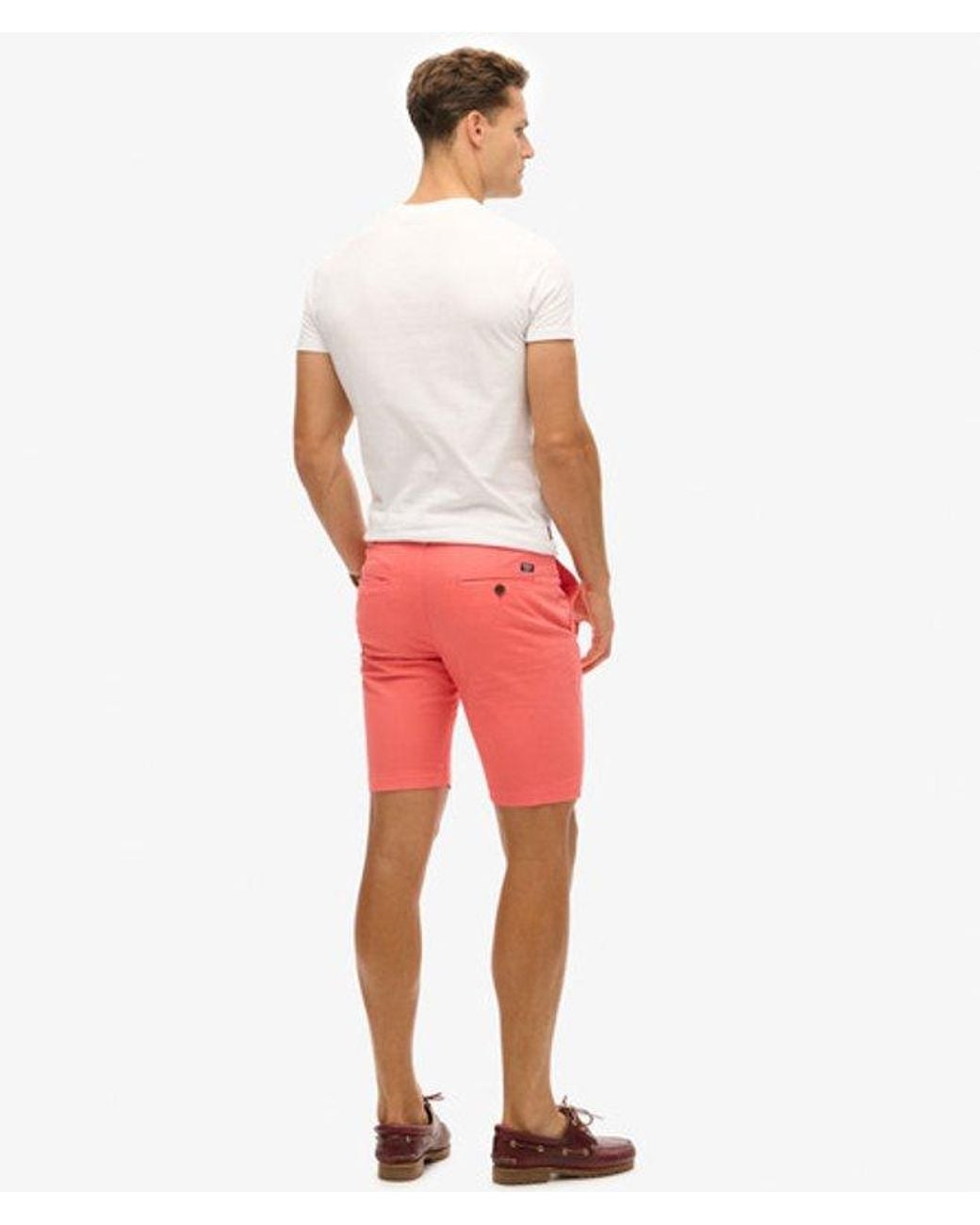 Superdry Pink Classic Vintage Chino Shorts for men
