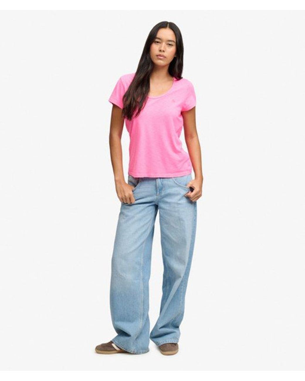 Superdry Pink & Co Studios Scoop Neck T-shirt