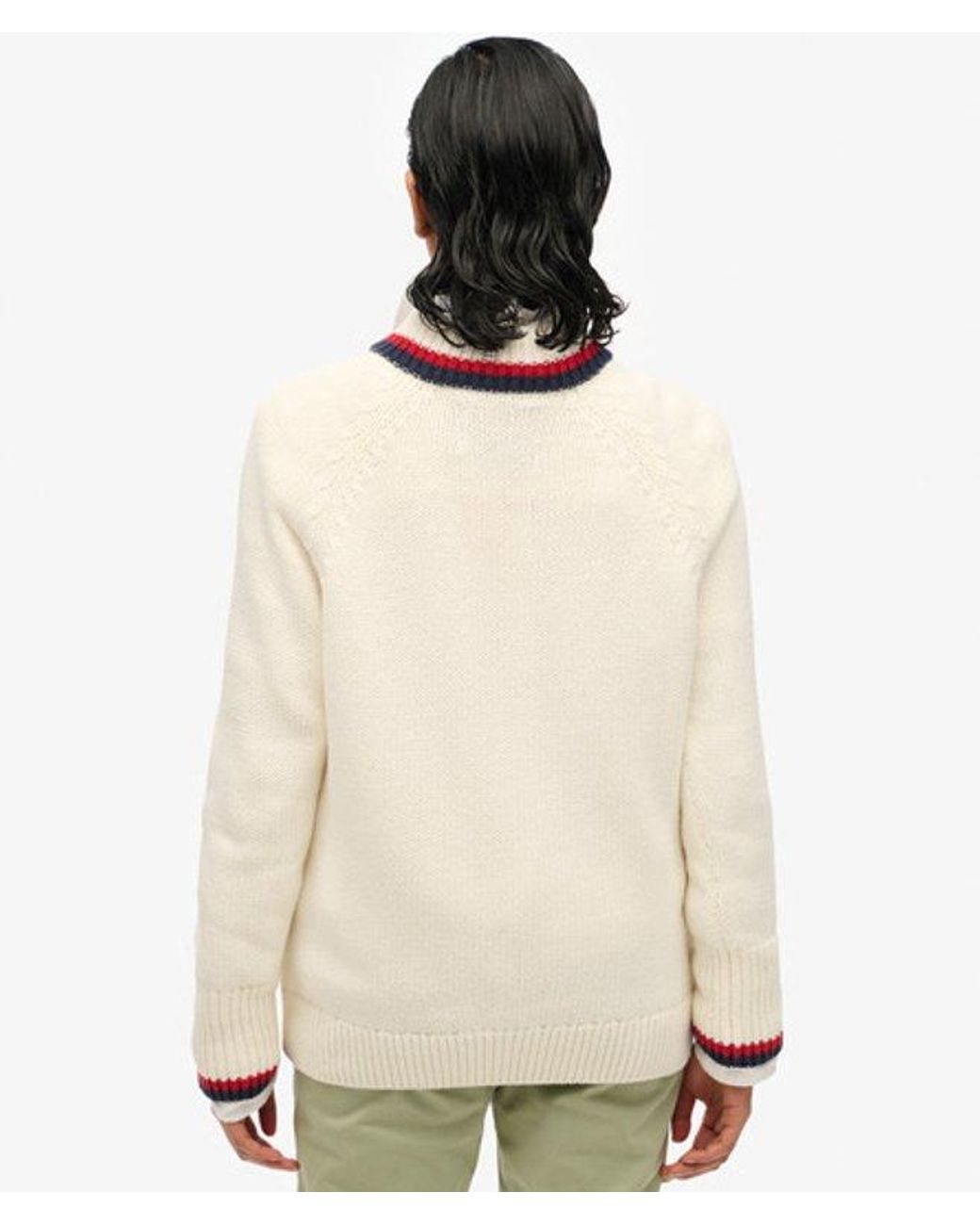 Superdry Natural Tipped Half Zip Jumper