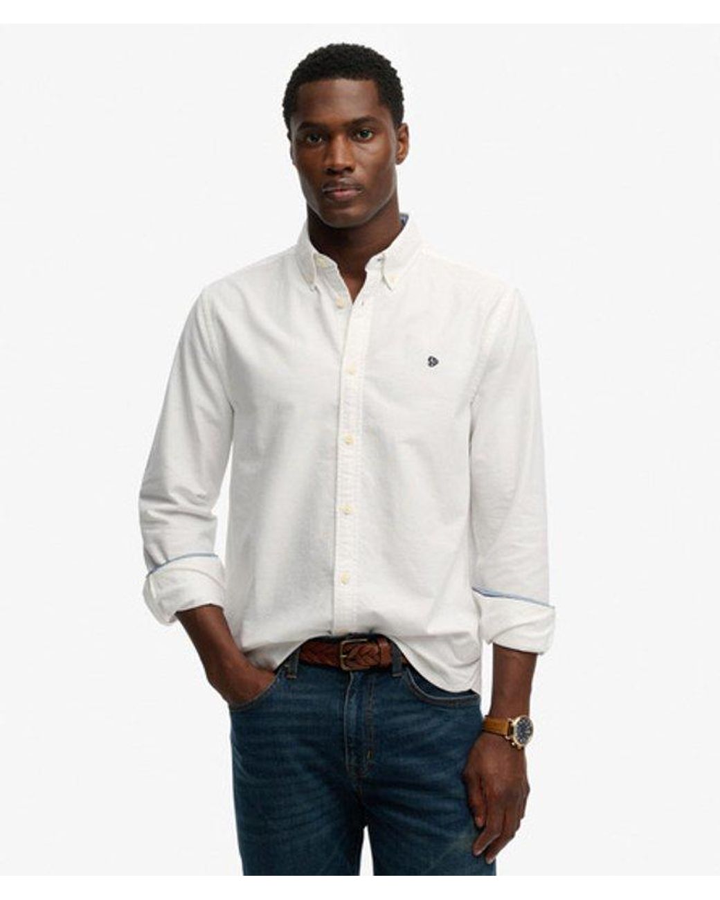 Superdry White & Co Preppy Oxford Long Sleeve Shirt for men