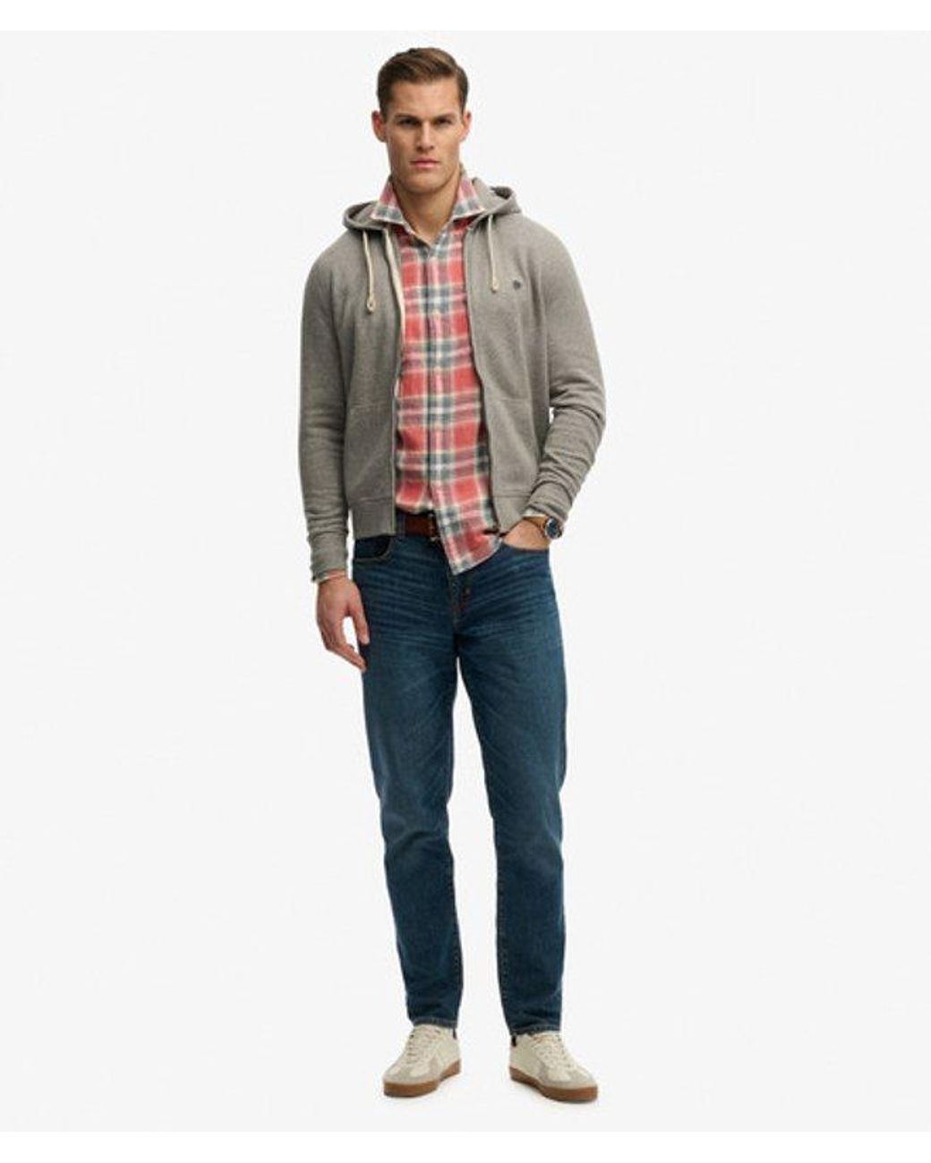 Superdry Brown & Co Monogram Embroidered Zip Hoodie for men