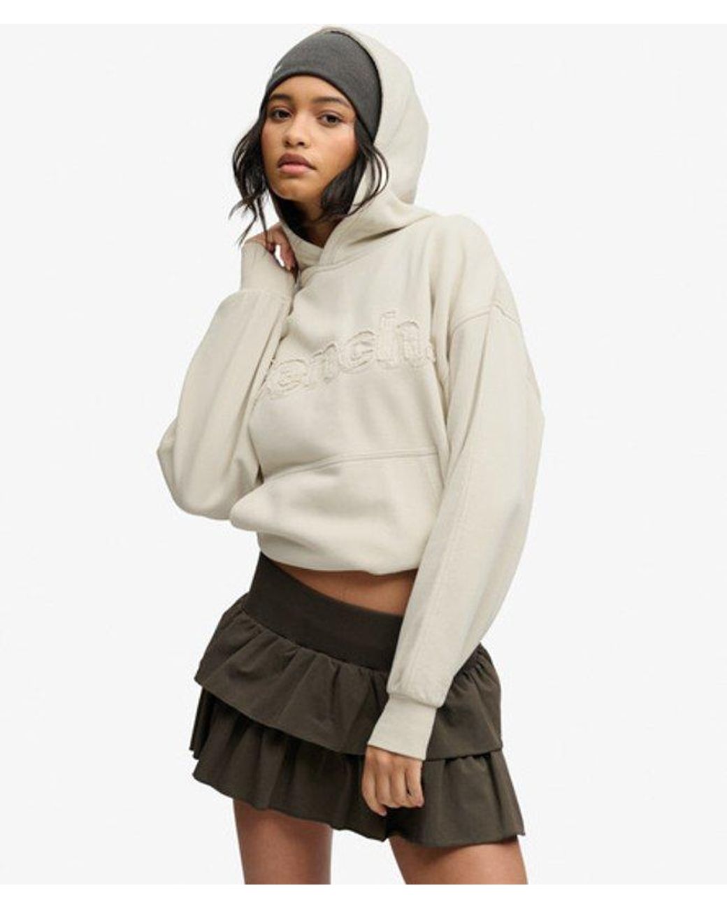 Superdry Natural Bench X & Co Bench Oversized Applique Hoodie