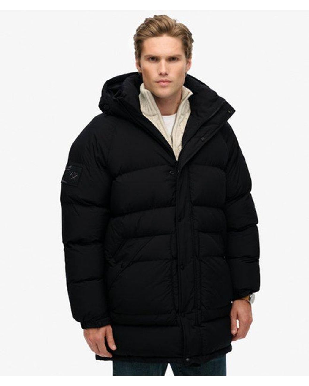 Superdry Black & Co Xpd Long Baffle Parka Jacket for men