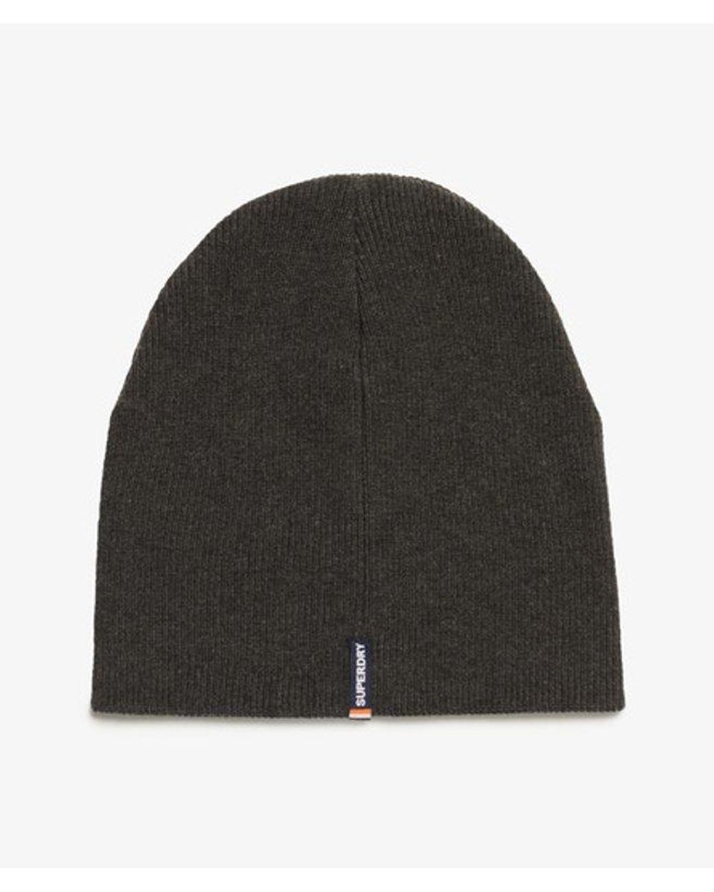 Superdry Black & Co Essential Logo Knitted Beanie Hat for men