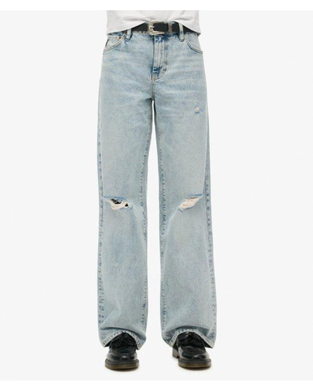 Superdry Blue & Co Mid Rise Wide Leg Jeans