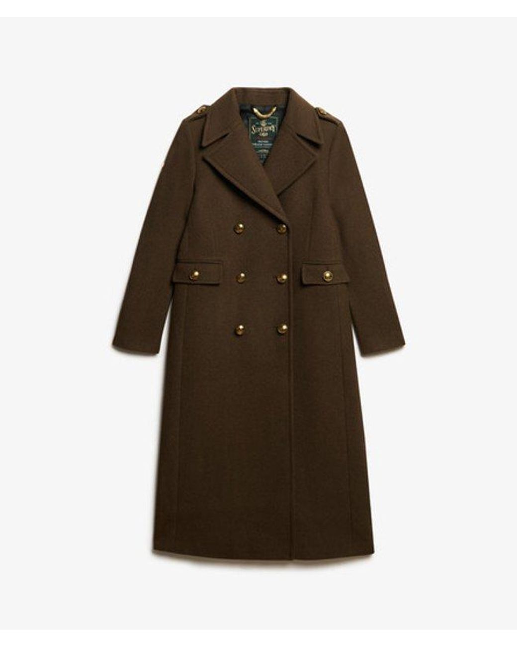 Superdry Black & Co Slim Fit Double Breasted Coat