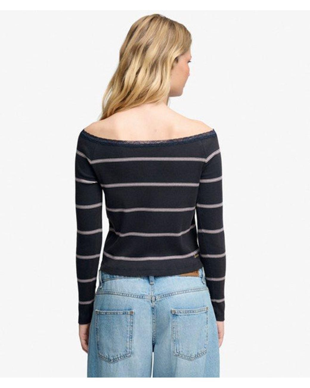Superdry Blue & Co Athletic Essentials Lace Long Sleeve Top