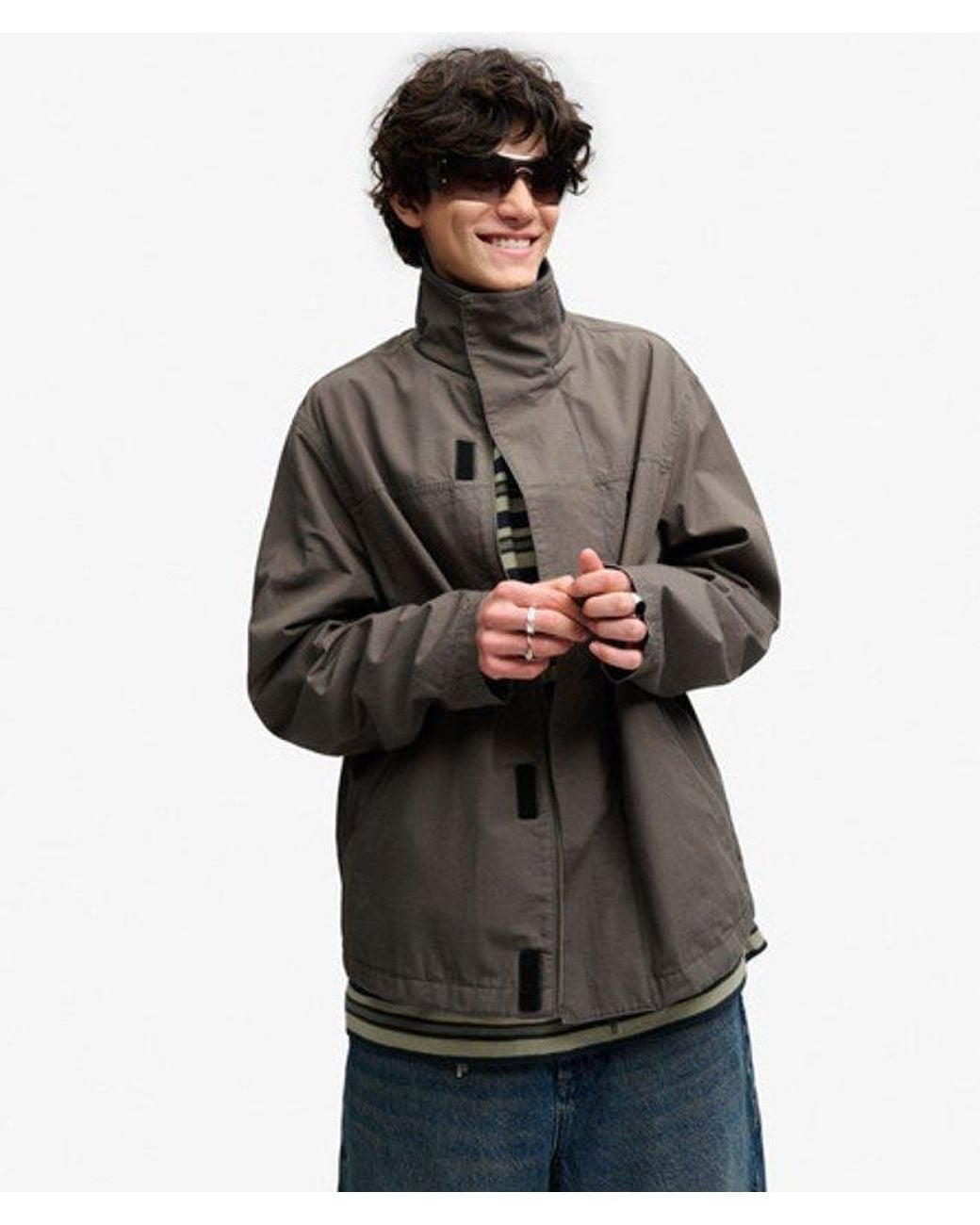 Superdry Black Bench X & Co Bench High Neck Ripstop Jacket for men