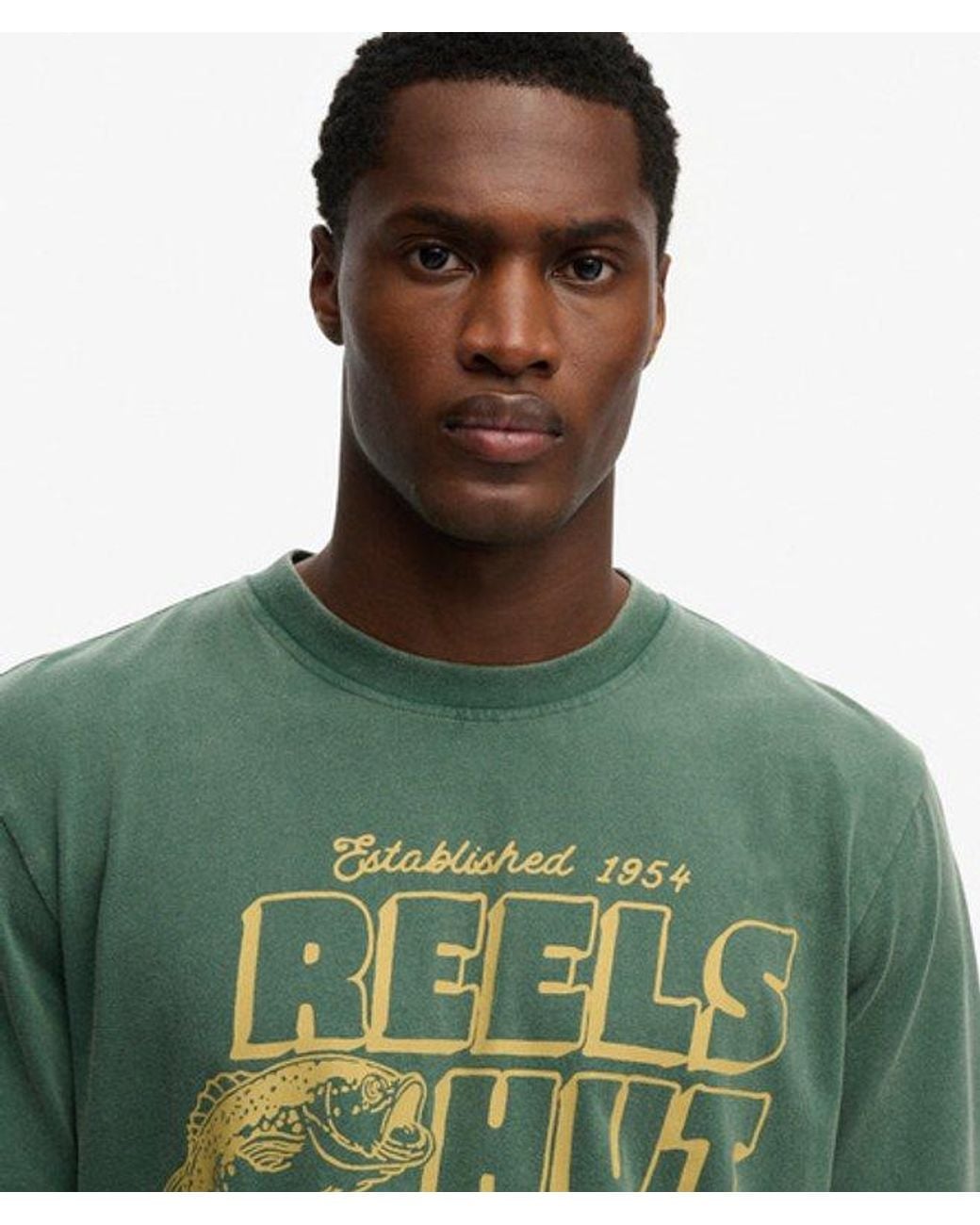 Superdry Green Roadside Trade Loose T-Shirt for men