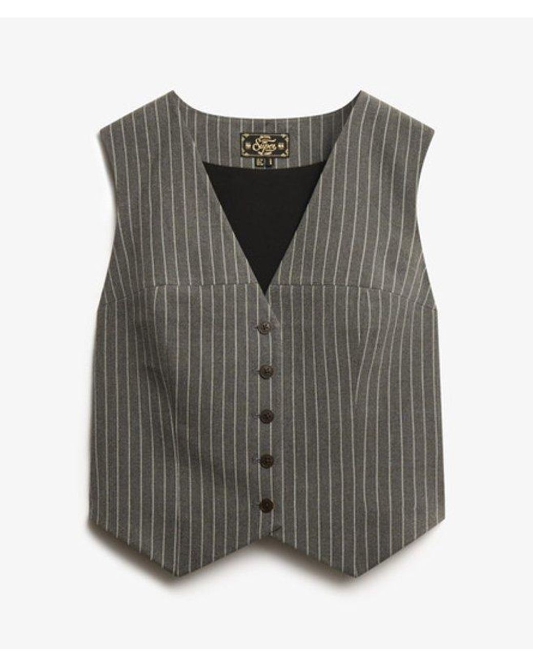Superdry Gray & Co Pinstripe Waistcoat