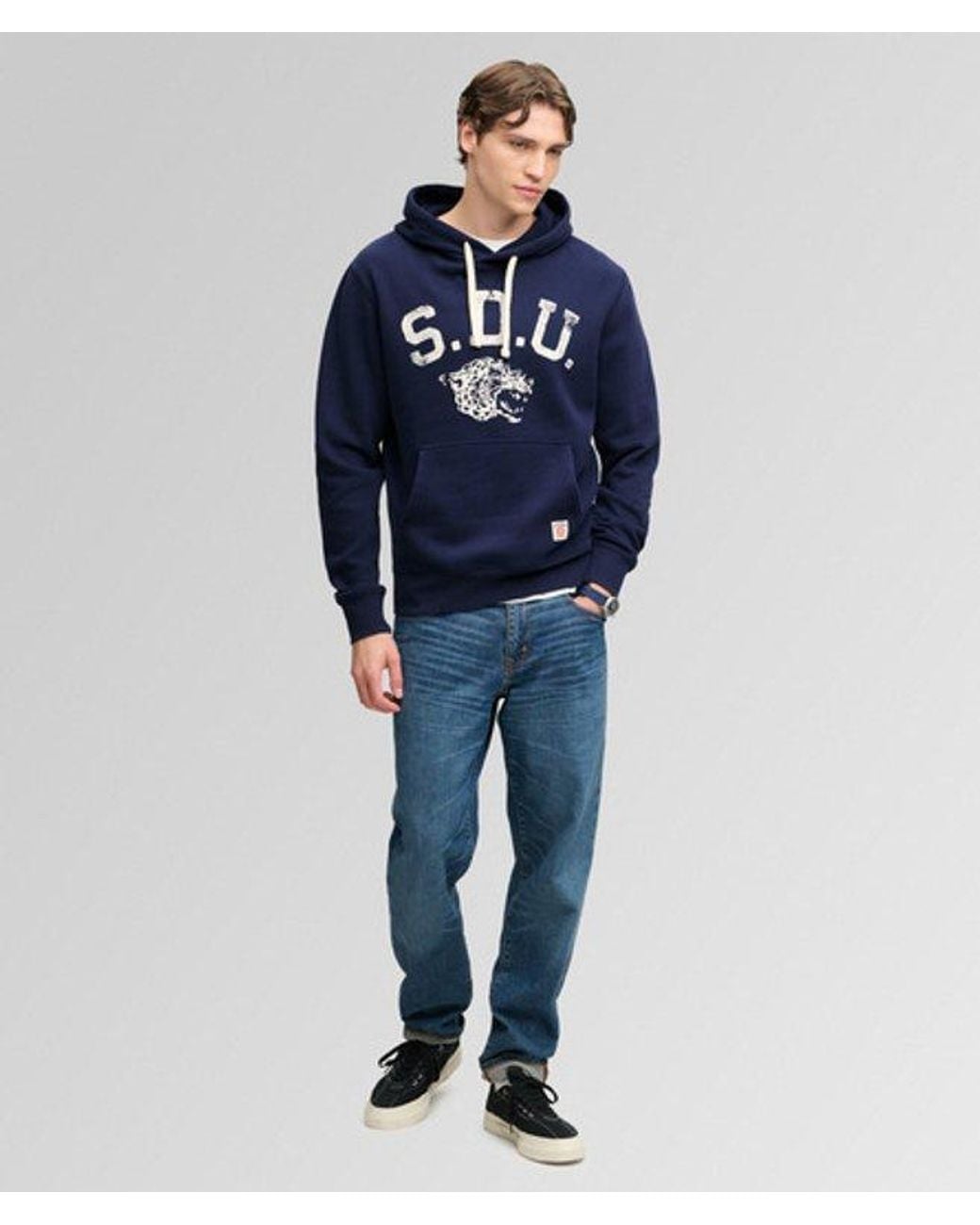 Superdry & Co Athletic Essentials Hoodie in het Blue voor heren