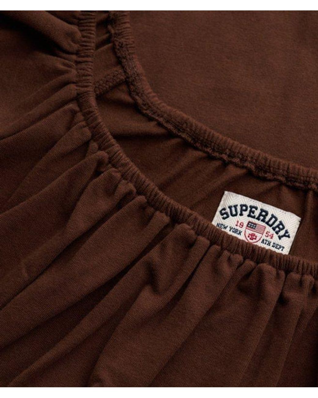 Superdry Brown & Co Athletic Essentials Ruched Top