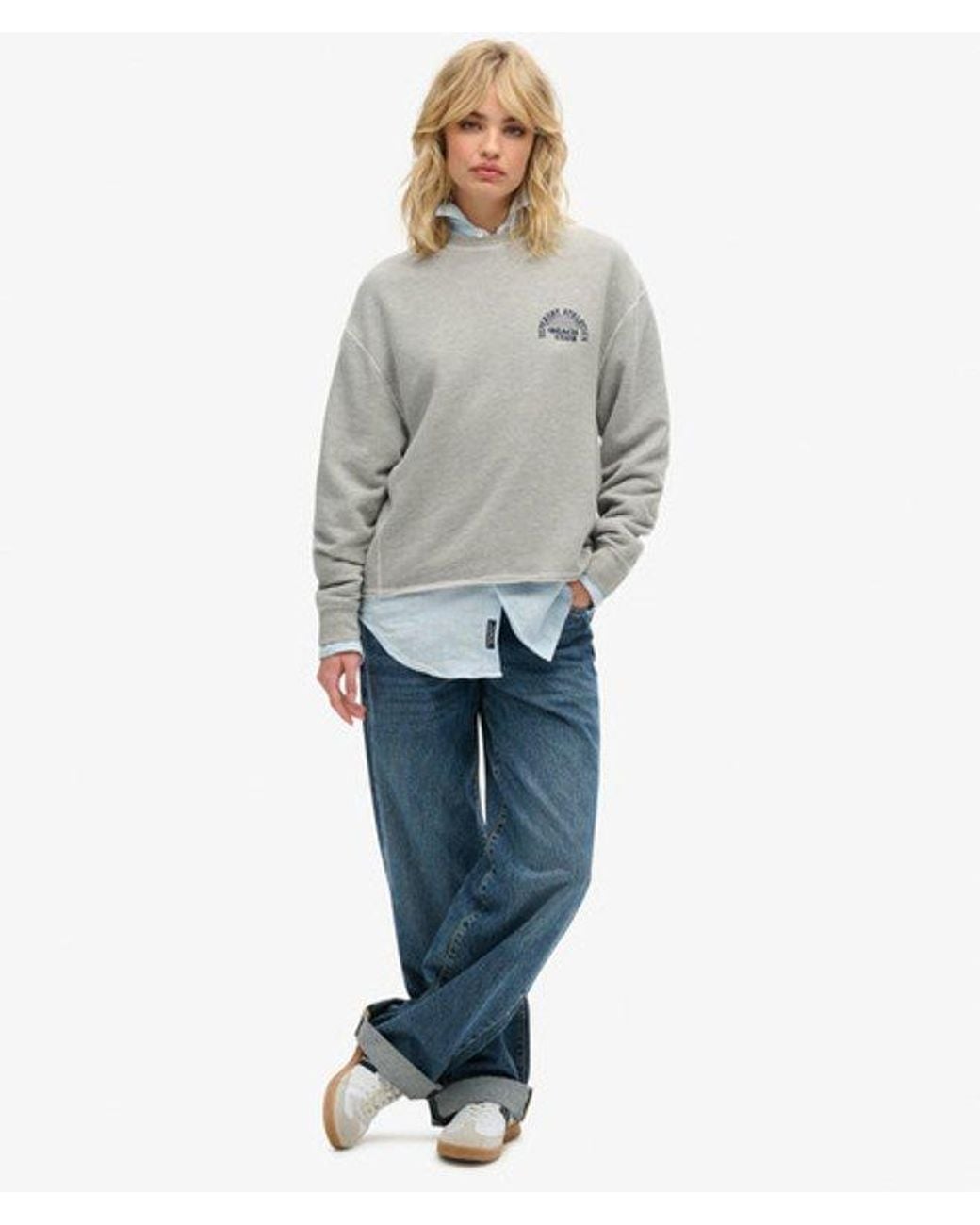 Superdry & Co Athletic Essentials Sweatshirt in het Gray