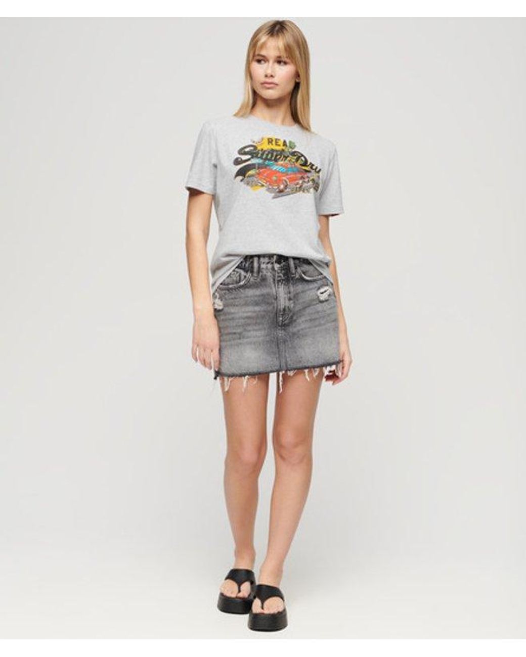 Superdry Gray La Graphic Relaxed Tee