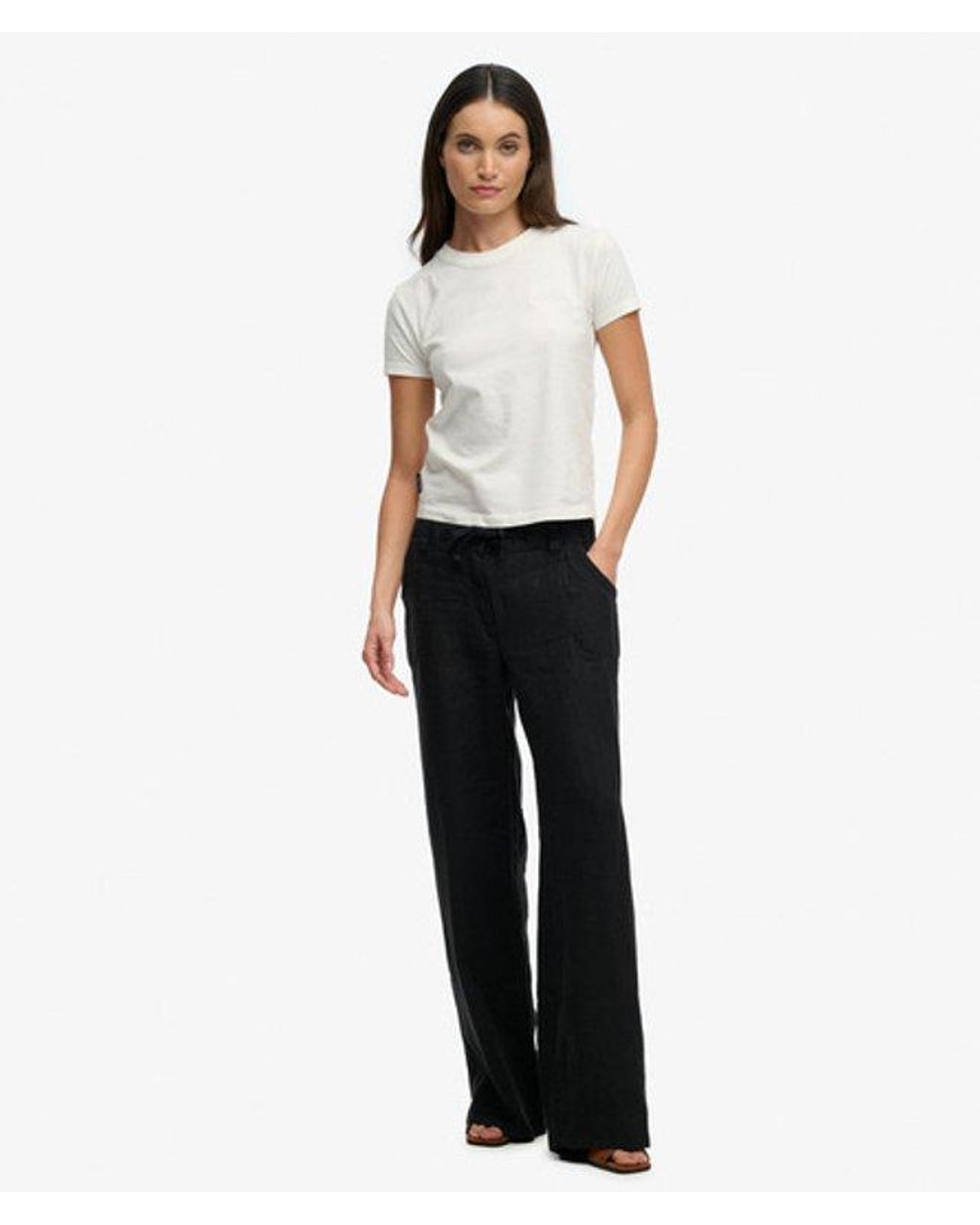 Superdry White & Co Linen Low Rise Pants
