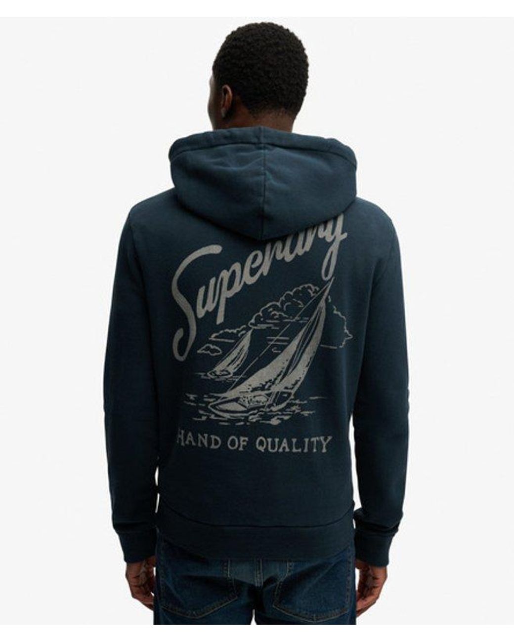 Superdry Lo-fi Dockside Hoodie Met Borduursel in het Blue voor heren