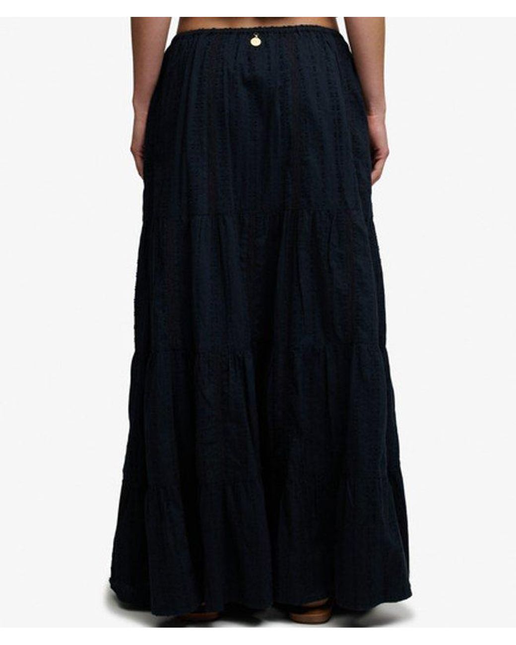 Superdry Black & Co Tiered Maxi Skirt