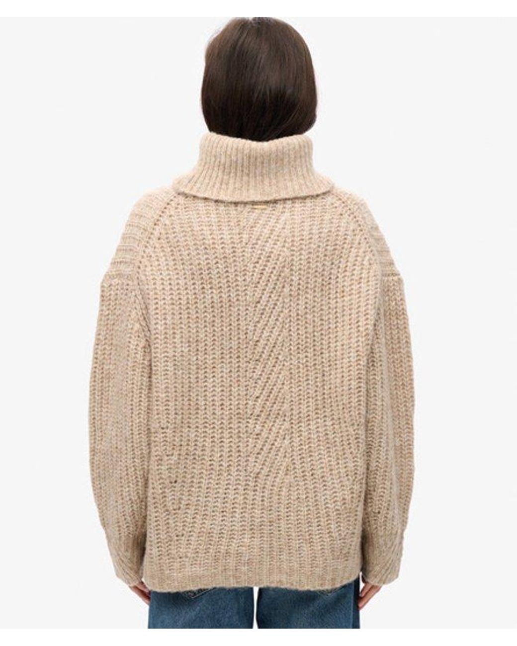 Superdry Natural & Co Brushed Rib Slouch Neck Jumper