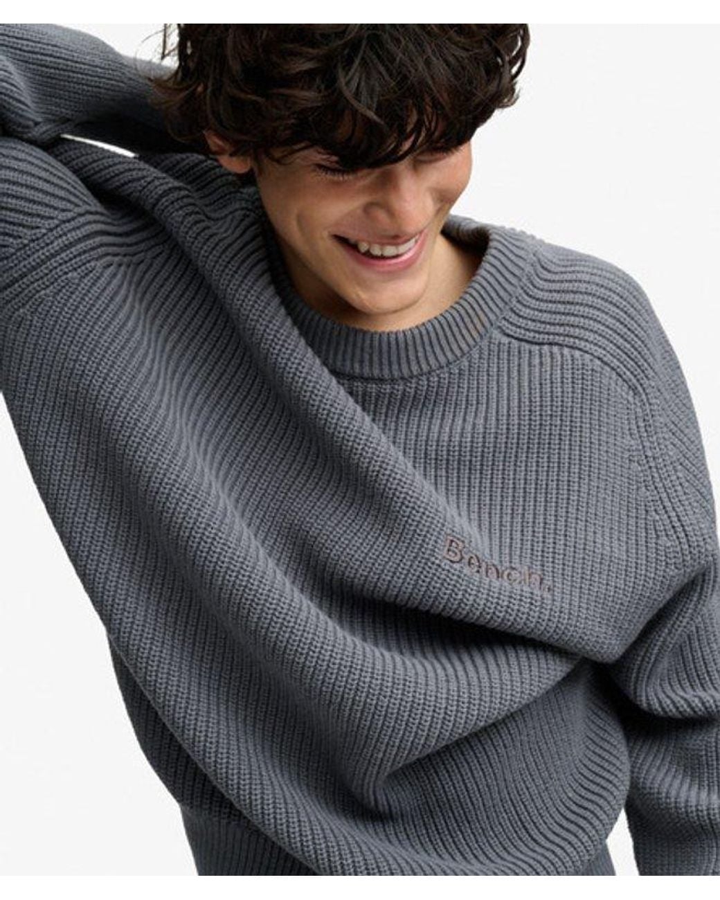Superdry Gray Bench X & Co Bench Ribbed Boxy Jumper for men